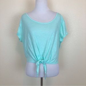 ‼️CLEARANCE‼️ Victoria’s Secret PINK Mint Lace Back Tie Front Crop Top
